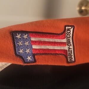 Harley Davidson Black and Orange Jacket